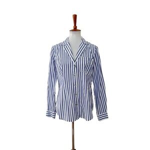 Pilcro and the Letterpress Striped Button Up Collared Shirt Long Sleeve 4
